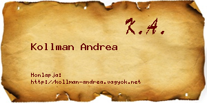 Kollman Andrea névjegykártya
