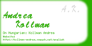 andrea kollman business card